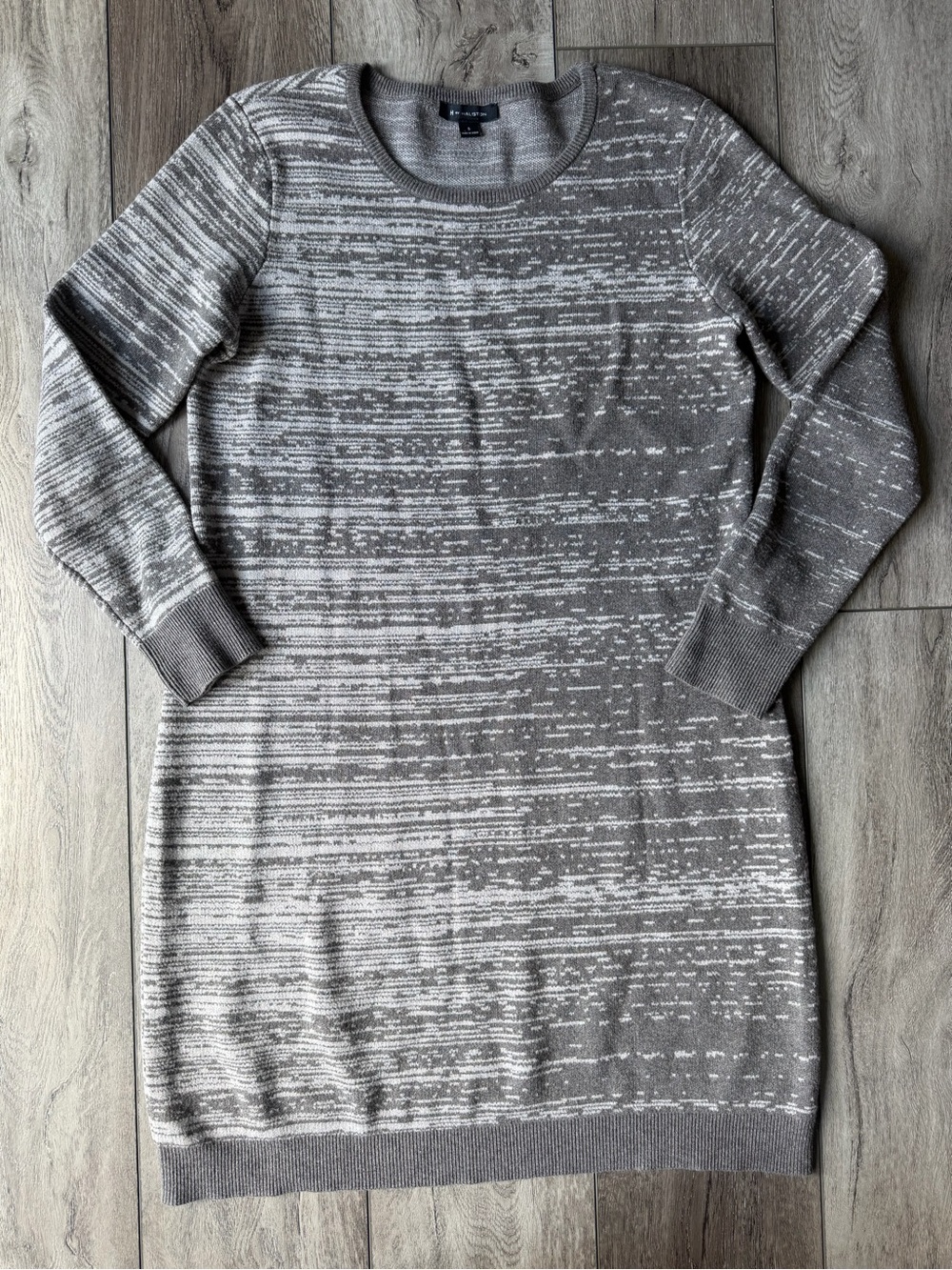 H by Halston- Gray Marled Cotton Blend Sweater Dress
